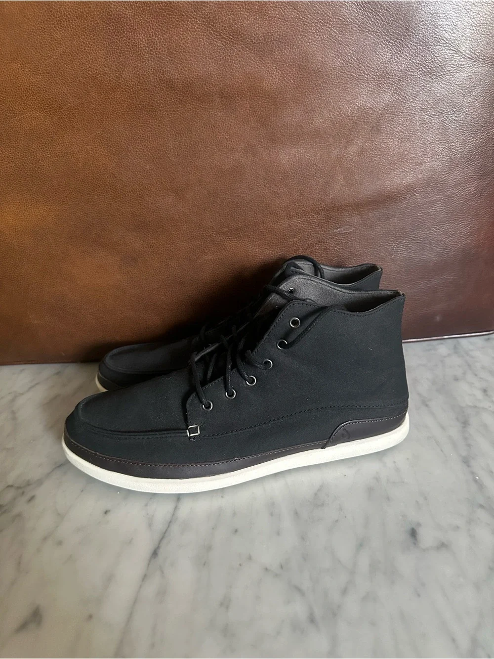 OluKai Nalukai Kapa Mid Boots Men’s Size 10 Black Textile Casual Chukka Shoes